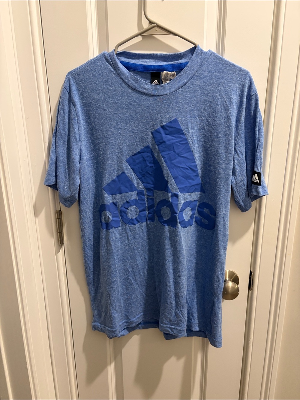 adidas Light Blue Short-Sleeve Logo Tee
